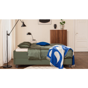BRUNO Premium boxspring 140x200 cm in mosgroen | matrashardheid: links H3 / rechts H2 | meervoudig bekroond voor design en kwaliteit