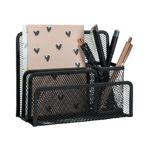 QUVIO Bureau organizer - 4 vakken - Draadstaal
