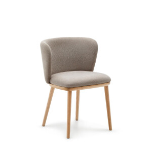 Kave Home Eetkamerstoel 'Ciselia' Chenille, kleur Bruin
