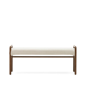 Kave Home Bankje 'Macaret' Eikenhout en chenille, kleur Walnoot