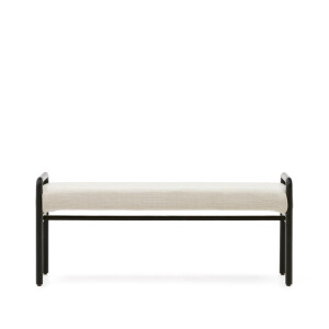 Kave Home Bankje 'Macaret' Eikenhout en chenille, kleur Zwart