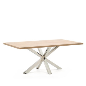 Kave Home Eettafel 'Argo' Melamine, 200 x 100cm, kleur Naturel