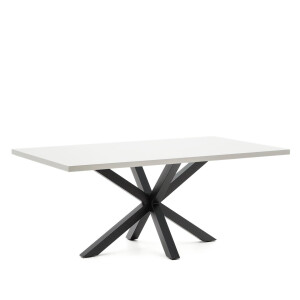 Kave Home Eettafel 'Argo' Melamine, 200 x 100cm, kleur Wit