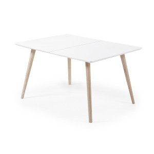 Kave Home Uitschuifbare Eettafel 'Eunice' 140-220 x 90cm, kleur Wit