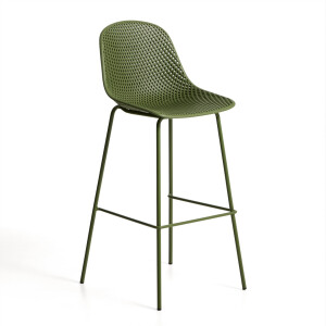 Kave Home Barkruk 'Quinby' kleur Groen (zithoogte 75cm)