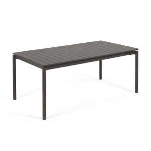 Kave Home Uitschuifbare Tuintafel 'Zaltana' 180 - 240 x 100cm, kleur Mat Zwart