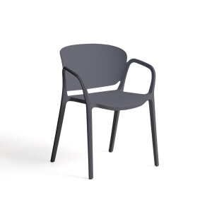 Kave Home Tuinstoel 'Ania' Kunststof, kleur Donkergrijs