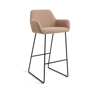 Jesper Home Barkruk 'Hiroo' Slide Black, kleur Whisper Wheat (zithoogte 75cm)