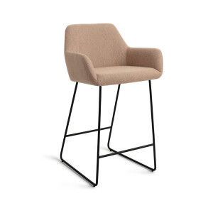 Jesper Home Barkruk 'Hiroo' Slide Black, kleur Whisper Wheat (zithoogte 67cm)