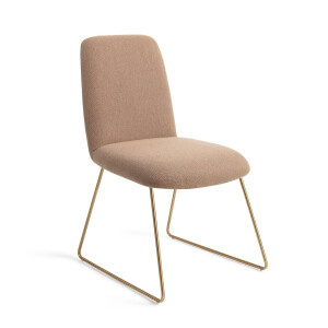 Jesper Home Eetkamerstoel 'Taiwa' Slide Gold, kleur Whisper Wheat