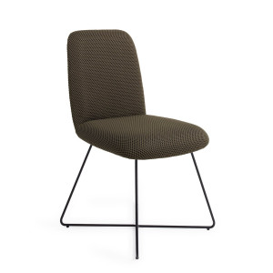 Jesper Home Eetkamerstoel 'Taiwa' Cross Black, kleur Jungle Jewel