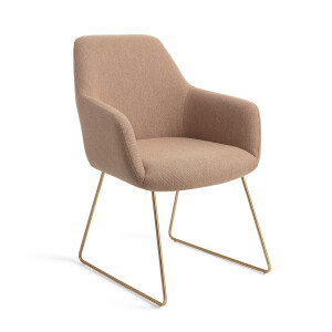 Jesper Home Eetkamerstoel 'Hiroo' Slide Gold, kleur Whisper Wheat