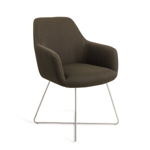 Jesper Home Eetkamerstoel 'Hiroo' Draaibaar, Cross Steel, kleur Jungle Jewel