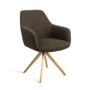 Jesper Home Eetkamerstoel 'Hiroo' Draaibaar, Turn Gold, kleur Jungle Jewel