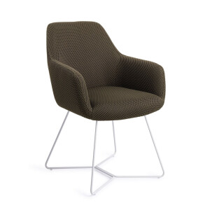 Jesper Home Eetkamerstoel 'Hiroo' Beehive White, kleur Jungle Jewel