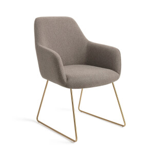 Jesper Home Eetkamerstoel 'Hiroo' Slide Gold, kleur Foggy Fusion