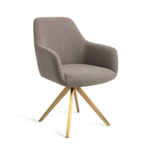 Jesper Home Eetkamerstoel 'Hiroo' Draaibaar, Turn Gold, kleur Foggy Fusion