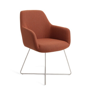 Jesper Home Eetkamerstoel 'Hiroo' Cross Steel, kleur Hearth Harmony