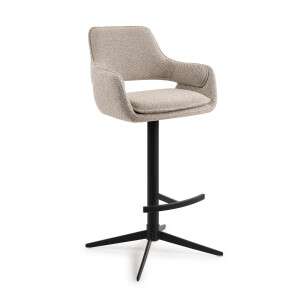 Jesper Home Draaibare Barkruk 'Oketo' kleur Beige Haze (zithoogte 75cm)
