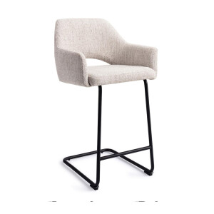 Jesper Home Barkruk 'Yanai' Arch Black, kleur Pigeon (zithoogte 66cm)