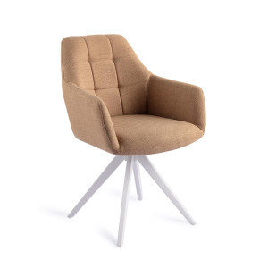 Jesper Home Draaibare Eetkamerstoel 'Noto' Turn White, kleur Toasted Toffee