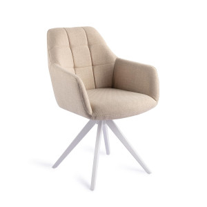 Jesper Home Draaibare Eetkamerstoel 'Noto' Turn White, kleur Overnight Oats