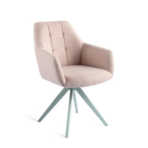 Jesper Home Draaibare Eetkamerstoel 'Noto' Turn Mint, kleur Petal Pink