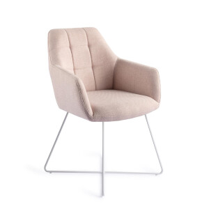 Jesper Home Eetkamerstoel 'Noto' Cross White, kleur Petal Pink