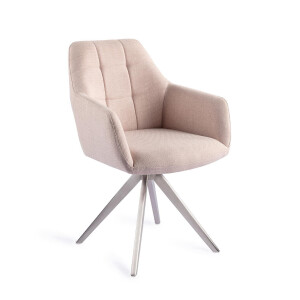 Jesper Home Draaibare Eetkamerstoel 'Noto' Turn Steel, kleur Petal Pink