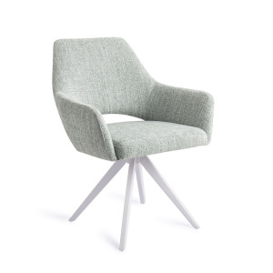 Jesper Home Eetkamerstoel 'Yanai' Turn White, Draaibaar, kleur Soft Sage