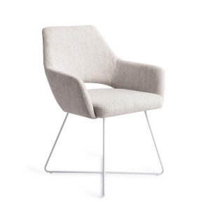 Jesper Home Eetkamerstoel 'Yanai' Cross White, kleur Pigeon