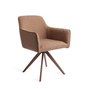 Jesper Home Draaibare Eetkamerstoel 'Hofu' Turn Brown, kleur French Toast