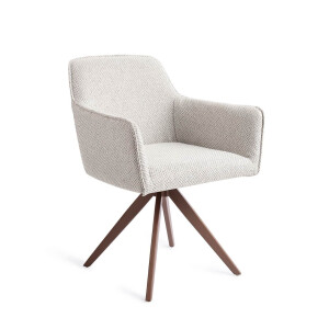 Jesper Home Draaibare Eetkamerstoel 'Hofu' Turn Brown, kleur Checkers Charm