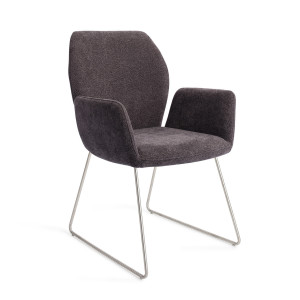 Jesper Home Eetkamerstoel 'Misaki' Slide Steel, kleur Almost Black