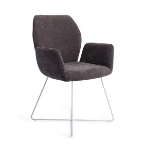 Jesper Home Eetkamerstoel 'Misaki' Cross White, kleur Almost Black