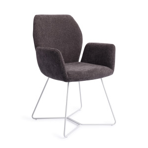 Jesper Home Eetkamerstoel 'Misaki' Beehive White, kleur Almost Black