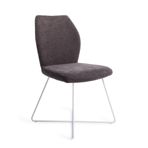 Jesper Home Eetkamerstoel 'Ikata' Cross White, kleur Almost Black