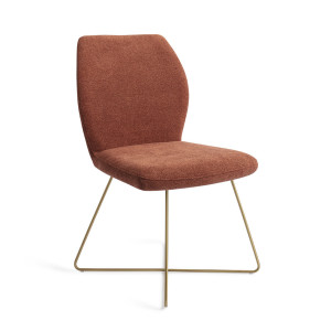 Jesper Home Eetkamerstoel 'Ikata' Cross Gold, kleur Cosy Copper