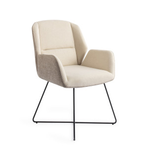 Jesper Home Eetkamerstoel 'Myoko' Cross Black, kleur Sandy Hill