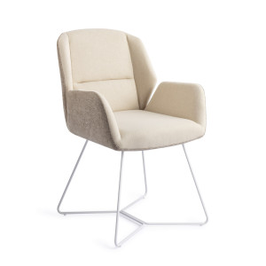 Jesper Home Eetkamerstoel 'Myoko' Beehive White, kleur Sandy Hill