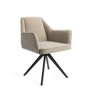 Jesper Home Eetkamerstoel 'Tome' Turn Black, Draaibaar, kleur Great Greige