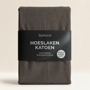 Hoeslaken Katoen - Antraciet - 80x200cm - Antraciet - Byrklund - Dekbed-Discounter.nl