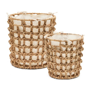 Kave Home Mand 'Dilam' Waterhyacint, Set van 2 stuks