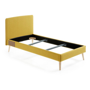 Kave Home Bed 'Dyla' 90 x 190cm, kleur Mosterdgeel