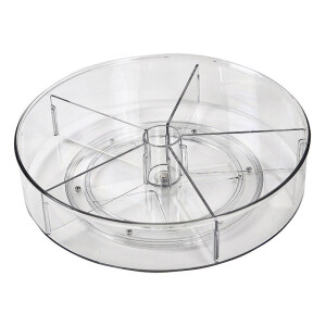 XIVADA Draaiplateau Hoog - Met 5 verdelers - 28 cm - Transparant