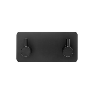 XIVADA Handdoekhaken Duo - Rvs - Plakstrip - Zwart - 2 in 1
