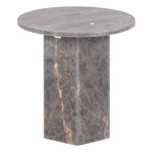 Bendt Ronde Bijzettafel 'Lasonya' Marmer, 50cm, kleur Bruin