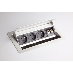 ELDATA1 Contactdoos (met installatie) | 3 x socket | 2 x RJ45 - Accessoires Zilver