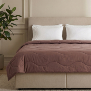 Wasbaar Easy Dekbed Zonder Overtrek - Zonder Overtrek Wave Uni - Bruin - Dekbed-Discounter.nl