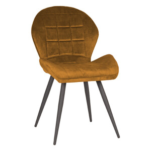 LABEL51 Eetkamerstoel 'Sil' Velvet, kleur Okergeel